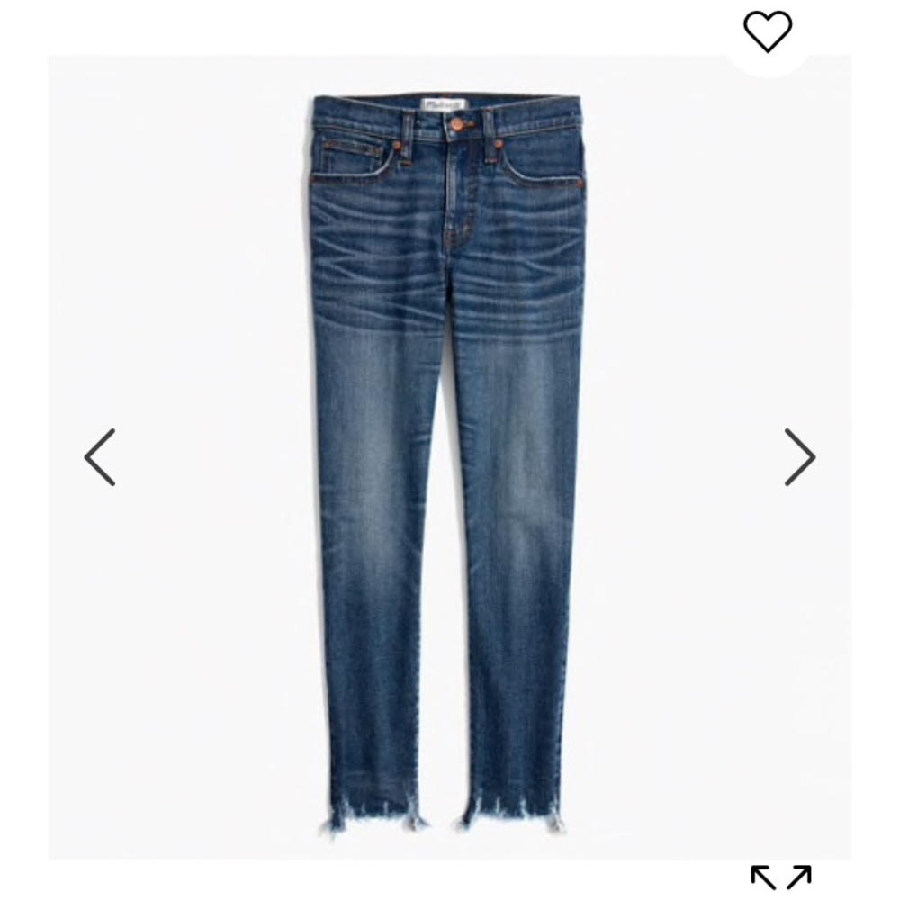 Madewell 9” Skinny Crop Jeans Destructed Hem